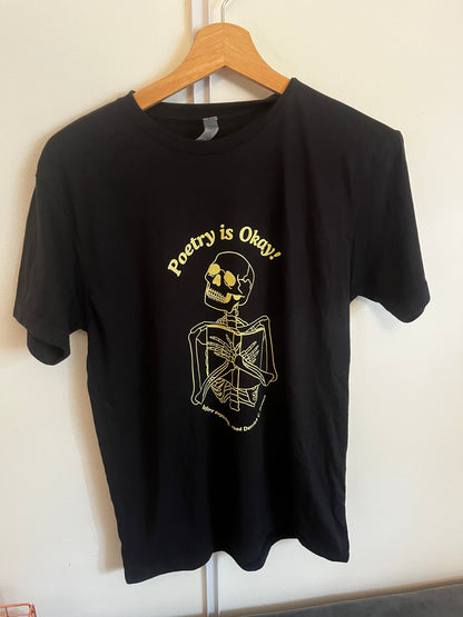 Poetry is okay! Black short sleeve t-shirt